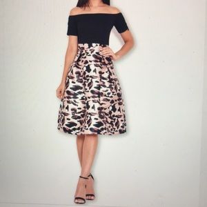 Off the shoulder animal print dress